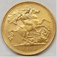 AUSTRALIA 1914 . HALF 1/2 SOVEREIGN . SYDNEY . GOLD